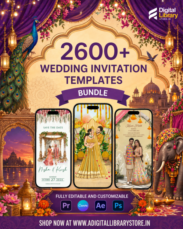 💍 2600+ Wedding Invitation Mega Bundle (Editable Templates)